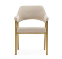 George - Modern Beige Fabric + Antique Brass Counter Chair