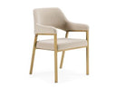 George - Modern Beige Fabric + Antique Brass Dining Chair