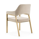 George - Modern Beige Fabric + Antique Brass Dining Chair