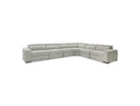 Gering - Modern Beige Fabric Sectional Sofa With 2 Power Recliners