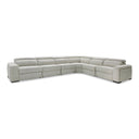 Gering - Modern Beige Fabric Sectional Sofa With 2 Power Recliners