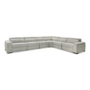Gering - Modern Beige Fabric Sectional Sofa With 2 Power Recliners