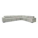 Gering - Modern Beige Fabric Sectional Sofa With 2 Power Recliners
