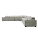 Gering - Modern Beige Fabric Sectional Sofa With 2 Power Recliners