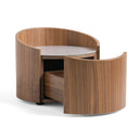 Geneva - Modern Walnut Round Nightstand
