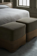 Petit Four Ottoman - Dark Chocolate, Brushed Gold Metal, Fabric 2637-78CC by Caracole, view 6