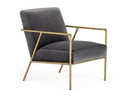 Gibbons - Modern Grey Velvet + Forged Gold Accent Chair