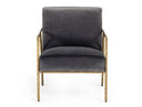 Gibbons - Modern Grey Velvet + Forged Gold Accent Chair
