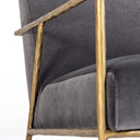 Gibbons - Modern Grey Velvet + Forged Gold Accent Chair