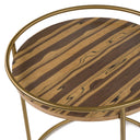 Gilcrest - Glam Brown and Gold Marble End Table
