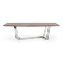 Gilroy - Modern Walnut & Stainless Steel Dining Table