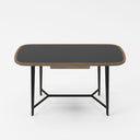 Girard - Modern Walnut & Black Glass Desk