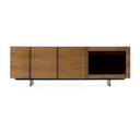 Glencoe - Modern Walnut & Black Glass Bookshelf