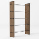Glencoe - Modern Walnut & Black Glass Bookshelf