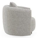 Glimpse - Modern White & Brown Fabric + Antique Brass Swivel Accent Chair