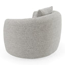 Glimpse - Modern White & Brown Fabric + Antique Brass Swivel Accent Chair