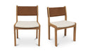 Carol Dining Chair Tan Leather Set of Two