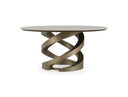 Goswell - Modern Ceramic + Bronze Brass Round Dining Table
