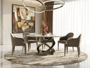 Goswell - Modern Ceramic + Bronze Brass Round Dining Table