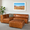 Portofino Loft 112" Sectional Sofa in Cocoa Brown Leather, view 2