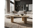 Gracemont - Modern Travertine Marble Freeform Coffee Table