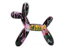 Graffiti Balloon Dog - Black + Multi-Color Sculpture