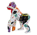 Large Graffiti Leopard - White + Multi-Color Sculpture
