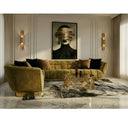 Granby - Glam Mustard and Gold Fabric Chair