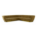 Granby - Glam Mustard + Gold Fabric Sectional Sofa