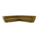 Granby - Glam Mustard + Gold Fabric Sectional Sofa