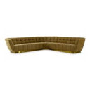 Granby - Glam Mustard and Gold Fabric Loveseat