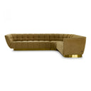 Granby - Glam Mustard + Gold Fabric Sectional Sofa