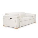 Gregory - Modern Off-White Leather Sofa w/ 2 Recliners