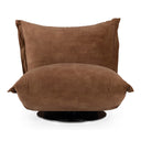 Hagen - Modern Camel Velvet + Chrome Swivel Accent Chair