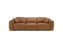 Hagerty - Modern Brown Leather Sofa with 2 Power Recliners