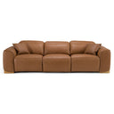 Hagerty - Modern Brown Leather Sofa with 2 Power Recliners