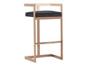 Halifax Modern Black Velvet & Rosegold Bar Stool