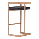 Halifax Modern Black Velvet & Rosegold Bar Stool