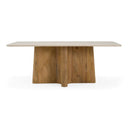Harley - Modern Cream Marble + Mango Wood Rectangular Dining Table