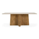 Harley - Modern Cream Marble + Mango Wood Rectangular Dining Table