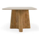Harley - Modern Cream Marble + Mango Wood Rectangular Dining Table