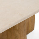 Harley - Modern Cream Marble + Mango Wood Rectangular Dining Table