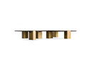 Harold - Modern Black + Brushed Gold Oak Square Nesting Coffee Table Set