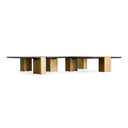 Harold - Modern Black + Brushed Gold Oak Square Nesting Coffee Table Set
