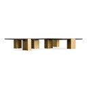 Harold - Modern Black + Brushed Gold Oak Square Nesting Coffee Table Set