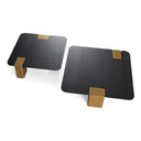 Harold - Modern Black + Brushed Gold Oak Square Nesting Coffee Table Set