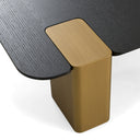 Harold - Modern Black + Brushed Gold Oak Square Nesting Coffee Table Set
