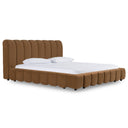 harris - modern brown fabric bed