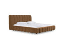 Harris + Emilio - Modern Brown Fabric + Burlap + Walnut 4-Piece Bedroom Set