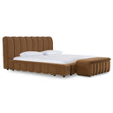 harris - modern brown fabric bed